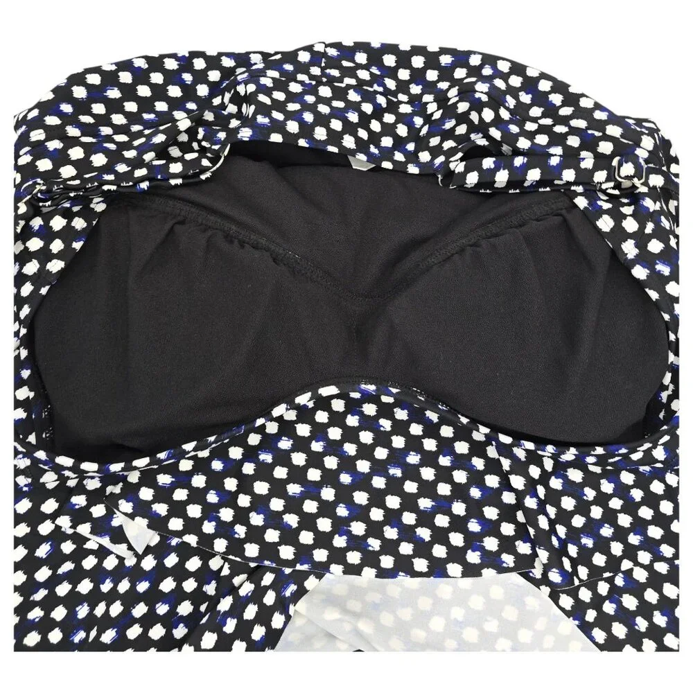 Jaclyn Smith One Piece Swimsuit Polka Dot Black White Layered Womens Size 20 - Picture 10 of 14